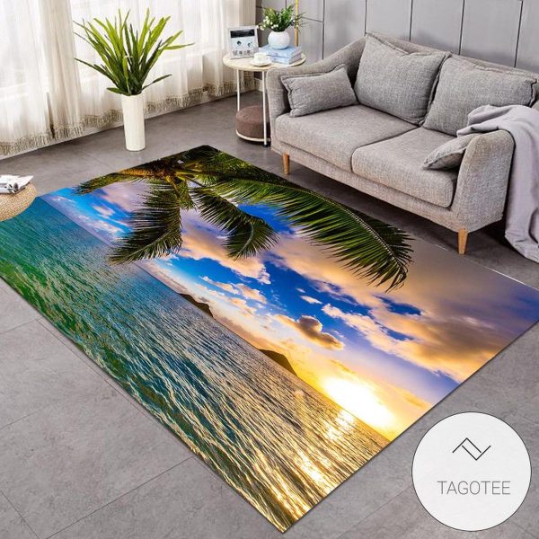 3D Printed Summer Tropical Ocean Rug Living Room Carpet