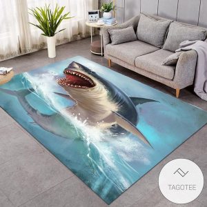 3D Printed Vivid Gigantic Shark Rug Living Room Carpet