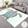 Abstract Tortoise Mint Striped Rug Living Room Carpet