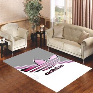 Adidas Logo Silver Living Room Carpet Rugs