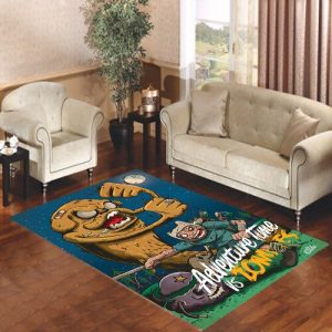 Adventure Time Vs Zobies Living Room Carpet Rugs