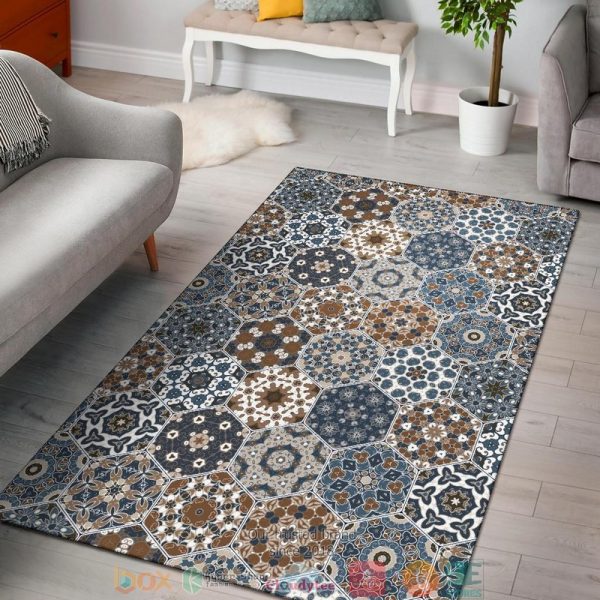 African Hexagon Snowflake Rug Carpet