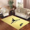 Air Jordan Flight Signature Nike Gold Living Room Carpet Rugs