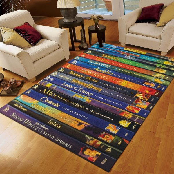 All Disney Movies Dvd Living Room Area Rug