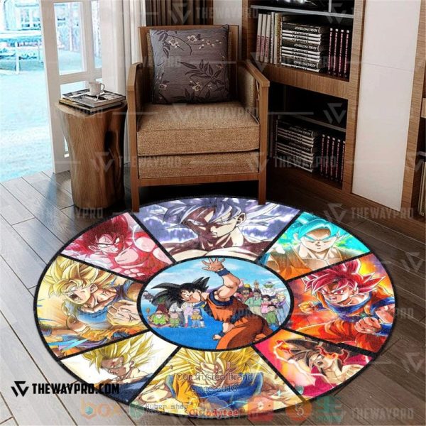 Anime Dragon Ball Goku Evolution Round Rug