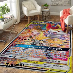 Anime Pokemon Charizard & Braixen Gx Rug