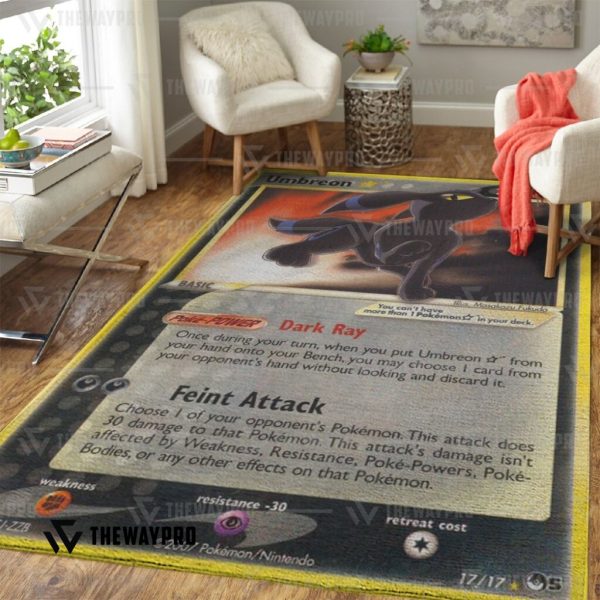 Anime Pokemon Gold Star Umbreon Rug