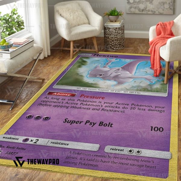 Anime Pokemon Mewtwo Psychic Rug