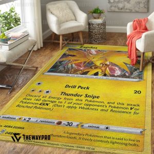 Anime Pokemon Zapdos Vivid Voltage Rug