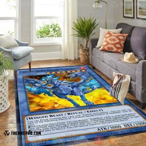 Anime Ygo Cerulean Sacred Phoenix Of Nephthys Custom Rug