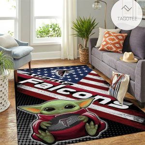 Atlanta Falcons Nfl Team Logo Baby Yoda Us Style Nice Gift Home Decor Rectangle Area Rug