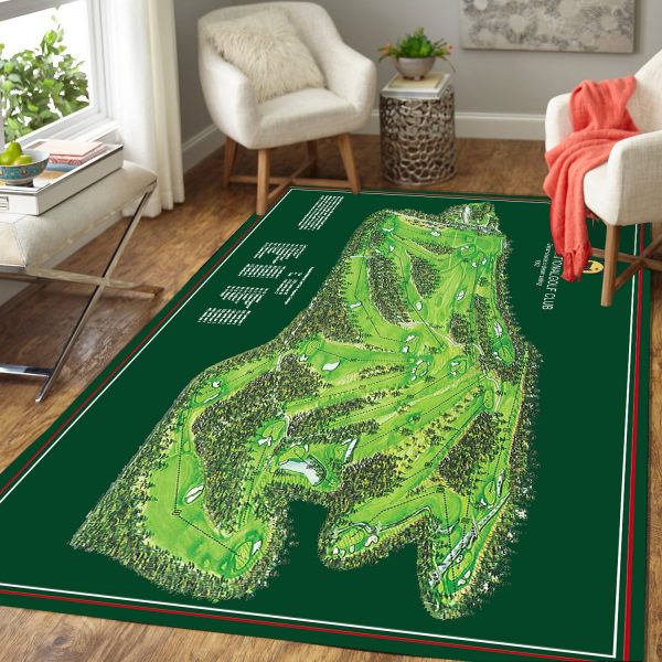 Augusta National Golf Club Map Green Rug