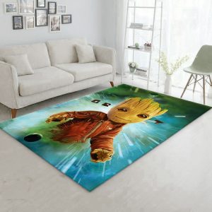 Baby Groot In Space Area Rug Living Room Rug Floor Decor Home Decor