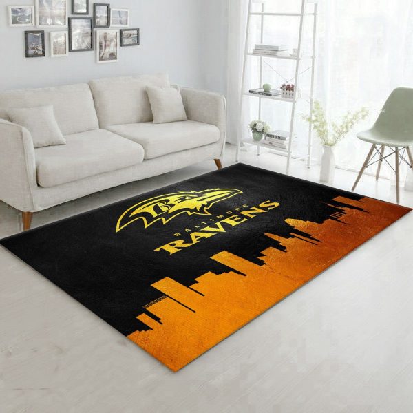 Baltimore Ravens Skyline 2 Nfl Area Rug Carpet