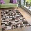 Bape Area Rug For Christmas Fashion Brand Rug Living Room Rug Family Gift Us Decor