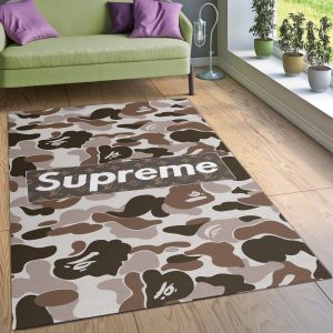 Bape Area Rug For Christmas Fashion Brand Rug Living Room Rug Family Gift Us Decor