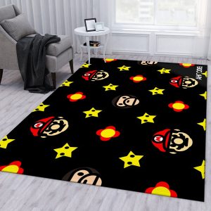 Bape Ft Mario Area Rug For Christmas Living Room Rug Home Us Decor