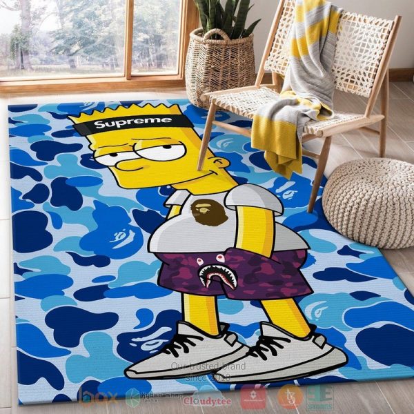 Bart Simpson Supreme Blue Camo Rug