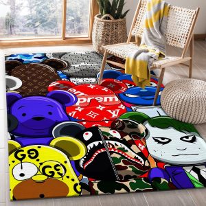 Bearbrick Rectangle Rug Living Room Rug Floor Decor Home Decor