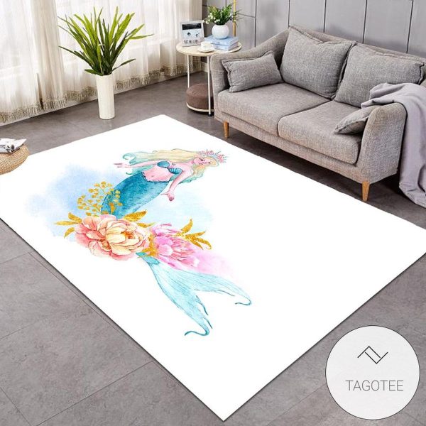 Beautiful Ocean Mermaid Rug Living Room Carpet