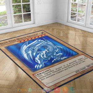 Blue Eyes White Dragon Card Carpet Rug