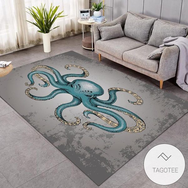 Blue Ocean Octopus Rug Living Room Carpet –