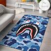 Blue Shark Bape Camo Area Rug Carpet