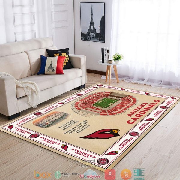 Bordered Arizona Cardinals Stadium Rug