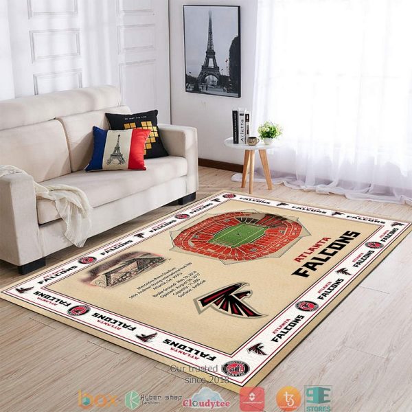 Bordered Atlanta Falcons Stadium Rug