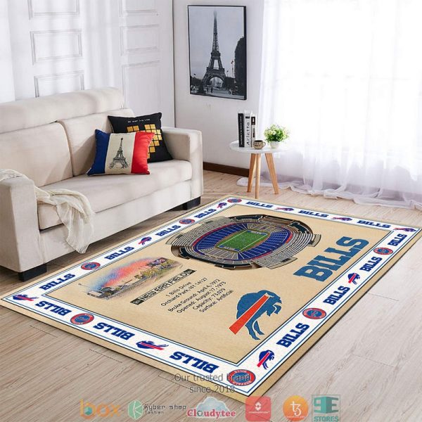 Bordered Buffalo Bills Stadium Rug