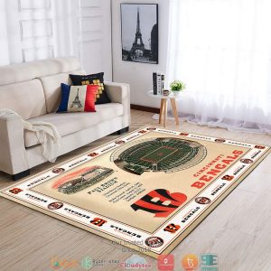 Bordered Cincinnati Bengals Stadium Rug