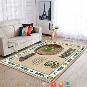 Bordered Green Bay Packers Stadium Rug