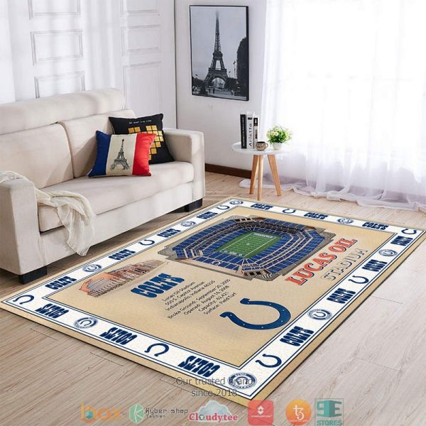 Bordered Indianapolis Colts Stadium Rug