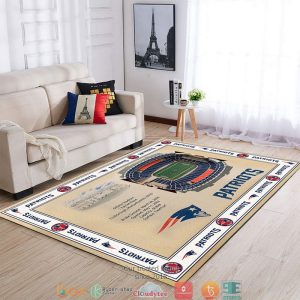 Bordered New England Patriots Stadium Rug