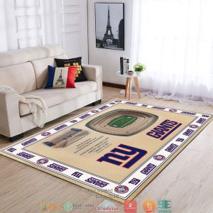 Bordered New York Giants Stadium Rug