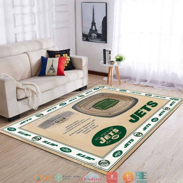 Bordered New York Jets Stadium Rug