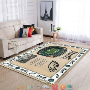 Bordered Philadelphia Eagles Stadium Rug