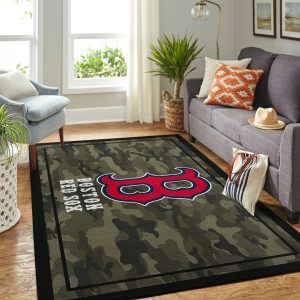 Boston Red Sox Mlb Team Logo Camo Style Nice Gift Home Decor Rectangle Area Rug