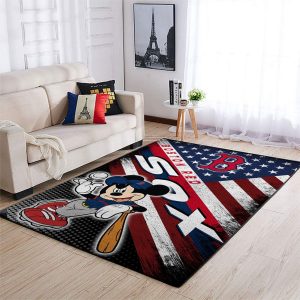 Boston Red Sox Mlb Team Logo Mickey Us Style Nice Gift Home Decor Rectangle Area Rug