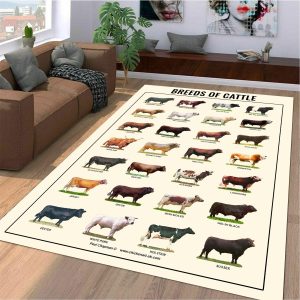 Breeds Of Cattle Nnowledge Area Rug – Ts170222