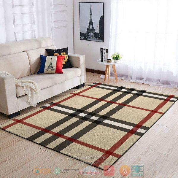 Burberry Brand Khaki Pattern Rug