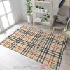 Burberry Brand Khaki Plaid Pattern Rug