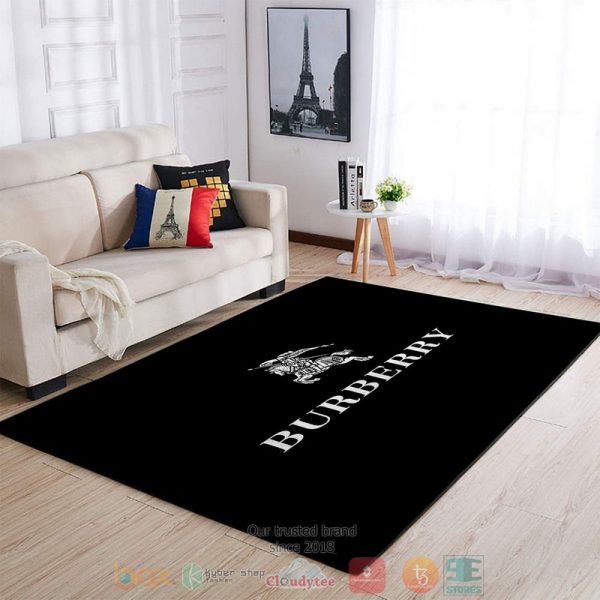 Burberry Brand Logo Black Rug