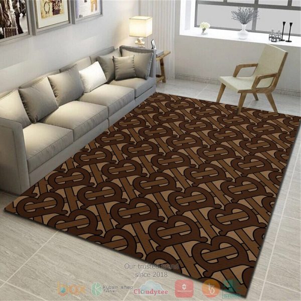 Burberry Fashion Brand New Logo Brown Pattern Rug