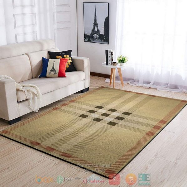 Burberry Khaki Pattern Rug