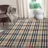 Burberry Khaki Plaid Pattern Rug