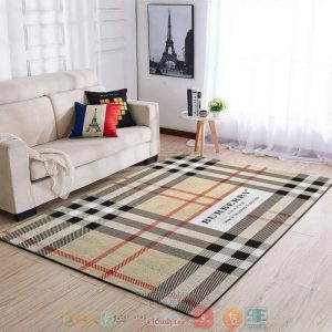 Burberry London Fashion Brand Men’S Tailored Clothing Khaki Plaid Pattern Rug