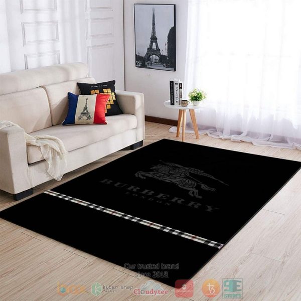 Burberry London Luxury Brand Black Rug