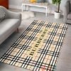 Burberry Luxury Fashion Brand Khaki Pattern Rug