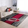 Carolina Hurricanes Nhl Team Logo Wooden Style Nice Gift Home Decor Rectangle Area Rug